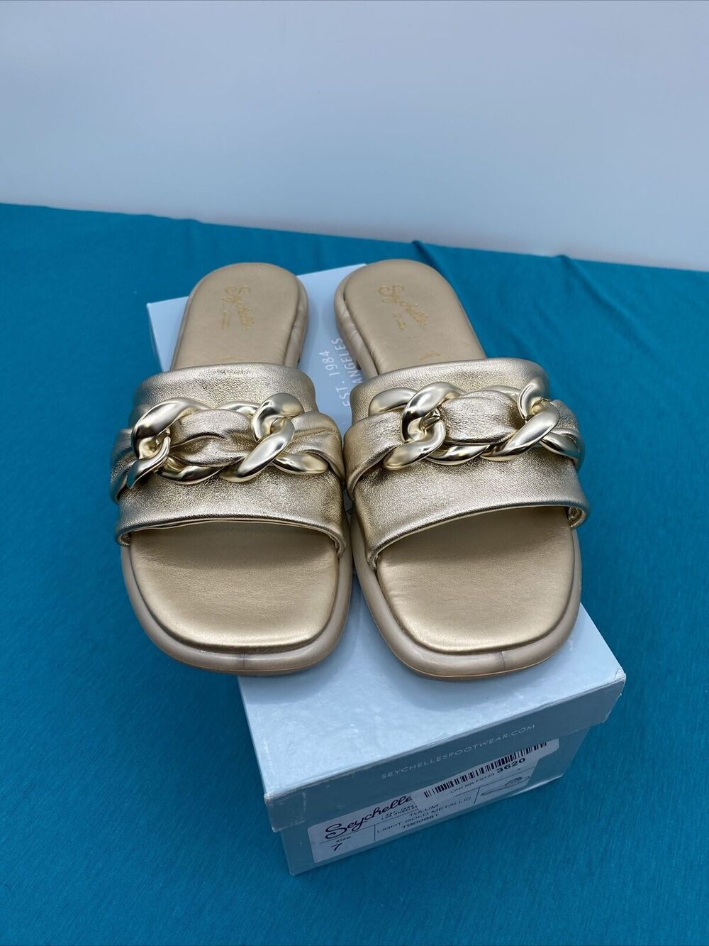 Seychelles Women's Tulum Slide Sandal Light Gold Size 7